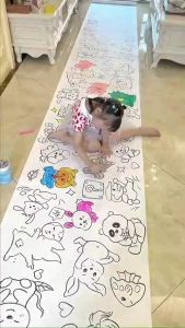 Mainan Edukasi Kertas Gambar Rol Drawing Roll 3m FREE Crayon