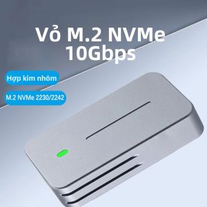 M.2 NVMe SSD Vỏ 2230/2242 Ốp Lưng Nhôm USB3.1 Gen 2 10Gbps Cho PCIe M.2 Ổ 583 Chip SSD Tương Thích Với 2230 2242 Ổ Đĩa