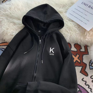 สไตล์อเมริกัน ผู้ชาย เสื้อฮู้ด เสื้อสเว็ตเชิ้ต ลำลอง ชุดกีฬา โอเวอร์ไซส์ หลวม Fit ซิป เปิด คาร์ดิเกน คุณภาพสูงสุด สตรีทแวร์