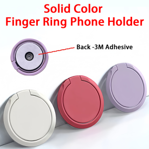 Solid Color Finger Ring Phone Holder Stand Grip 360 Rotating For Mobile Phone Ultra Thin Lazy Desktop Support Back 3M Adhesive