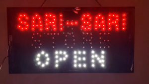 SARI SARI STORE OPEN Signage LED Display Board.  LENGTH: [Small: 48cm and Big: 60cm] MESSAGE LIGHT BOX