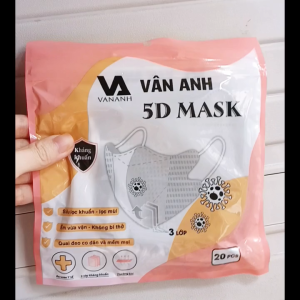 Khẩu trang 5D Vân Anh – Combo 5 túi tổng 50 chiếc tiện dùng mỗi ngày