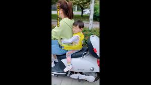 Motorbike Riding Safety Belt Backseat Security Sling Belt 3D Breathable Mesh Suitable for Both Old People and Children (Green Mesh)