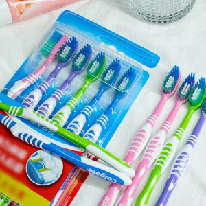 Colgate | Colgate Super Clean 6Pcs Toothbrushes Medium Hard Bristles Portable Travel Hotel Oral Toothbrush for Family