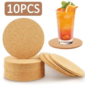 5 cái đế lót ly nút bần tròn gỗ xốp tự nhiên Coaster đồng bằng Trà cà phê miếng lót ly Pad chống trượt bằng gỗ cách nhiệt Bộ ấm trà Thảm trải bàn phụ kiện nhà bếp