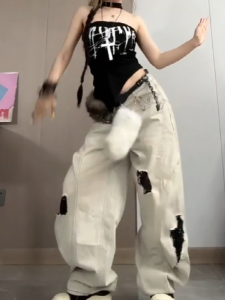 Quần Jeans Denim Ống Rộng Kiểu Dáng Dài Đến Sàn Phong Cách Retro Cắt Thẳng Cổ Điển Cho Nữ Quần Dài Mùa Thu Thiết Kế Mới