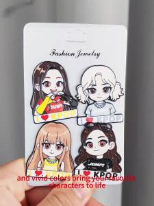 Bộ 4 Huy Hiệu Kim Loại Hoạt Hình Kpop Anime Phiên Bản Q Dễ Thương Trang Sức Thời Trang Dành Cho Quần Áo Và Ba Lô