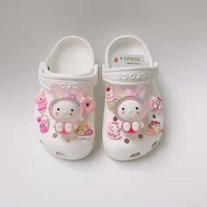 TẶNG 12 STICKER-Dép Cross cho bé gái HannaKids Sục Cros Classic cho trẻ em nam nữ giày xục Clog Kid xuất khẩu màu Trắng