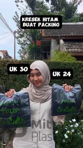 Kantong Plastik Tulip Hitam / Kresek Packing Ukuran 24 30 35 40