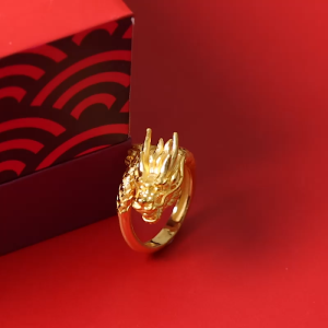 Chow Sang Sang 周生生 999.9 24K Pure Gold Chinese Wedding Collection Dragon Adjustable Ring for Men 94542R Price-by-Weight 13.84g Gold