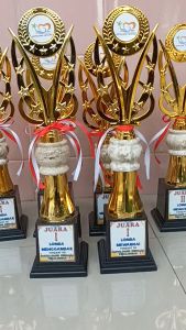 Piala Set Juara 1 2 3 Trophy Bahan Marmer Free Stiker + Pita