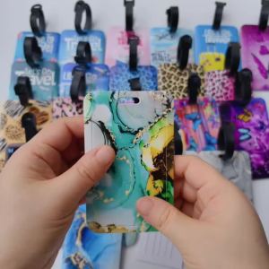 Creative 5 Colors Luggage Tag Colorful Luggage Tag Label for Travel Women Funny Backpack Suitcase Tag Name ID Identifier Durable