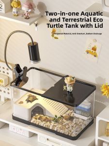 HUICHONG | Small Eco-scenic Turtle Terrarium with Climbing Ramp and Drainage Capabilities Full Set