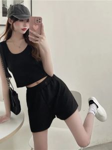 Lightweight Summer Sleepwear Set for Women Student Style Short Sleeve round Neck Pure Cotton Shorts Two-Piece Outfit for Home Use
