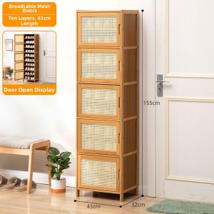 High Multi-layer Dustproof Narrow Shoe Cabinet For Small Spaces