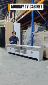 KENZZO Murray Multi-Storage TV Cabinet With Display Case and Open Shelves / Cabinet Size 6/5 Feet /TV Console/ Rak TV /Coffee Table