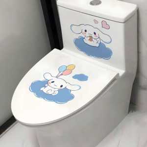 Creative Cute Bathroom Waterproof Toilet Lid Sticker Cartoon Decorations for Universal Use Medium Size One Piece Cartoon Pattern