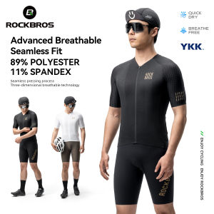 【Giao hàng địa phương】ROCKBROS Áo Đạp Xe Tay Ngắn Nam Nữ Jersey Thoáng Khí Co Giãn Nhanh Khô Khóa Kéo YKK 3 Túi Sau Logo Phản Quang