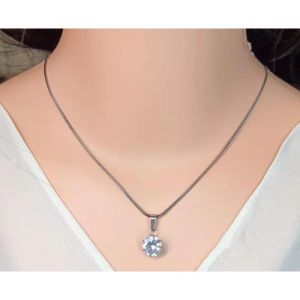 Titani.id Acc-1492 Korean style Titanium premi rantai belut Kalung Permata Titanium Belut Mata Satu