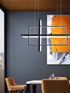 Modern LED Creative Art Geometric Ceiling Chandeliers Living Dining Room Pendant Lamp Home Decor Hanging Light Luster Fixtures