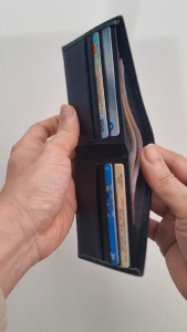 Ví Nhỏ Gọn 10x8cm - Ngang Màu ĐEN Da Bò Nappa Hộp Đầy Đủ