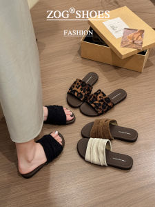 ZOG | Retro Pleated Linen Beach Slipper Sandal
