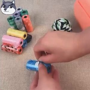 Pet Dog Clean-up Bag Pick Up Waste Poop Bag 15pcs/Roll （Random Color)Poop Waste Bags  Eco-Friendly Unscented Leak-Proof Poop Bags