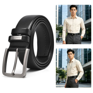 MENSPE Mens Belt Business Leisure Belt Split Cowhide Waist Belt Business Pant Belt Stylish Simple Nice Waistband Durable Belt