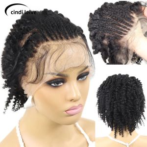 Mái Tóc Giả Bob Ngắn Xoăn Rối Dành Cho Nữ Tóc Người Brazil Remy Tết Sẵn Full Lace Không Cần Keo Đã Tỉa Sẵn Tóc Con Xung Quanh.