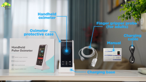 HealthTree Handheld Pulse Oximeter Finger Oxygen Meter Oximeter Heart Rate Monitor Baby Oximeter Infant Sensor Oxymeter Oximeter Singapore血氧仪