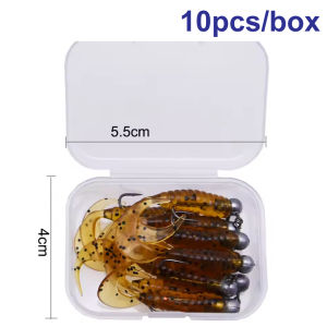 10Pcs/Box 4cm Artificial Lure Bait Set 12 Colors Silicone Perch Tiny Grub Worm Bait Fishing Accessory Pesca Isca for Angling