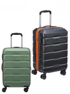 Securitech Fashion Travel Suitcase Gender Neutral Carry-On Luggage Zipper Closure Universal Wheels ABS PC Material Solid Color