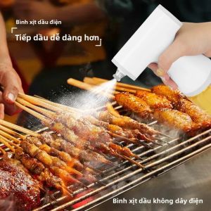 Chai Xịt Dầu Điện Để Nấu Ăn Khỏe Mạnh - Công Cụ Kiểm Soát Dầu Thủy Tinh Thực Phẩm Hai Chế Độ Để Nướng Chiên Dễ Dàng Làm Sạch