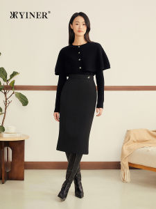 French Style Merino Wool and Cashmere Blend Cable Knit Cape