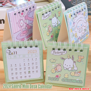 2024 Sanrio Mini Desk Calendar Cute Kuromi Cinnamon Student Desktop Schedule Planner Office School Supplies