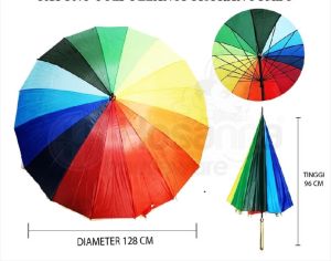 Payung Golf Jumbo Pelangi Anti Panas & Hujan Modis Modern