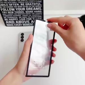 Ốp Điện Thoại Doanh Nhân Màu Trơn Cho Samsung Galaxy Z Fold Series Với Giá Đỡ Ba Gấp & Kính Cường Lực Bảo Vệ Màn Hình Mặt Trước Chống Sốc Chất Liệu Nhựa