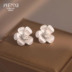 WENXI | Mũi Nhẫn Tai Độc Đáo Đẹp 3D Hoa Trắng