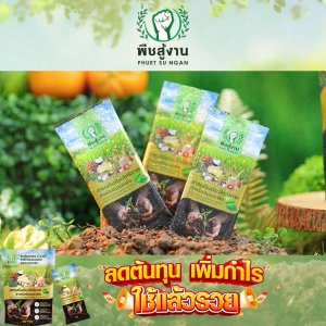 (3 แพค) พืชสู้งาน สารอินทรีย์ สารเพิ่มประสิทธิภาพดิน บำรุงพืช สูตรเข้มข้น ช่วยปรับค่า pH ในดิน ปลอดสารเคมี ช่วยปรับโครงสร้างดิน