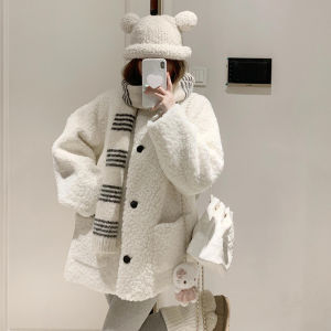 Ge·an·fei | Áo khoác giữ nhiệt lót nỉ phong cách Petite Chanel