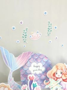 Lilac Mermaid Theme Birthday Arrangement KT Board Package Home Desktop Party Ocean Decoration Photo Props