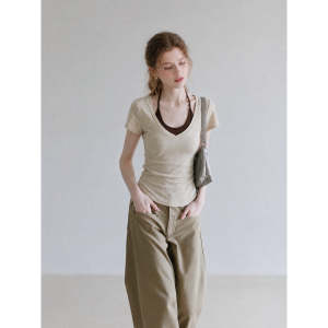 AUDISTY | Áo Thun Hai Mảnh V-Neck Halter Tay Ngắn Lyocell Chính Hãng Phù Hợp Mùa Hè Giúp Tăng Cường Lớp Đệm Cảm Giác Mát Mẻ Ôm Sát