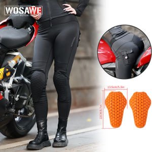 WOSAWE | WOSAWE Women Motorcycle Pants Stretchy High Waist Reflective Motorcycle Style Pants Running Fitness GYM Trousers Honey Peach Hip