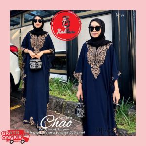Kaftan Ceruty Lebaran Jumbo Simple Mewah Babydoll Premium Casual Elegan Kaftan Chao Terbaru - XELLEA