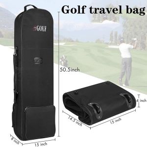 Foldable Universal Golf Bag Cover with Wheels for Air Transport Waterproof Anti-Scratch Collision Proof Golf Travel Bag