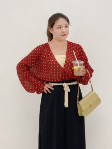 plus Size Song Dynasty Hanfu Womens Spring Summer Hong Kong Style Airplane Sleeve Improved Strap Three Pleat Skirt Autumn