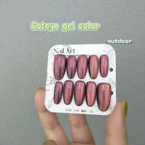 handmade OVAL shape press on nail artifical nails cateye nail color gel color KY06
