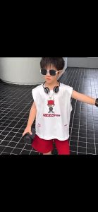 Korean Style Setelan T-shirt dashing Corak Coke pola Lengan Pendek + Celana pendek kepribadian Baju Style Terbaru Baju Laki-laki