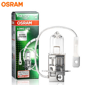 Osram | OSRAM Longlife H3 Car Halogen Headlight 12V 55W 64151 PK22s Standard Light Fog Lamps Auto Bulb 3200K Original OEM 1/2Pcs