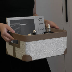 กล่องใส่กระดาษเช็ดหน้ามีฝาปิดแบบฝรั่งเศสย้อนยุค หนัง ทรงสี่เหลี่ยม สไตล์หรูหรา กล่องใส่ของสำหรับเก็บรีโมทและกระดาษเช็ดหน้าในห้องนั่งเล่น